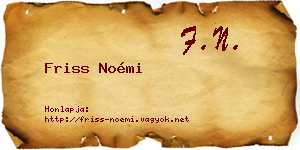 Friss Noémi névjegykártya